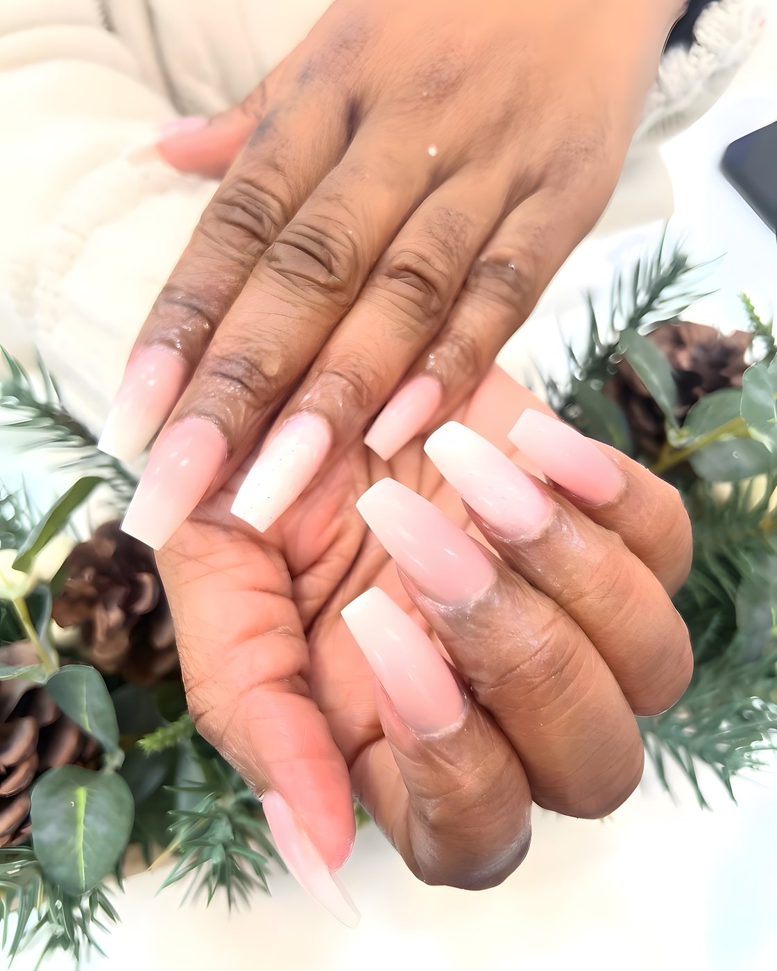 Nude ombré gel nails
